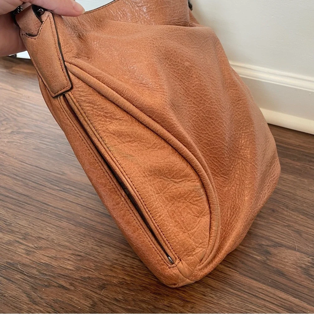 Aimee Kestenberg Leather Hobo Shoulder Bag Tan Slouchy Bag